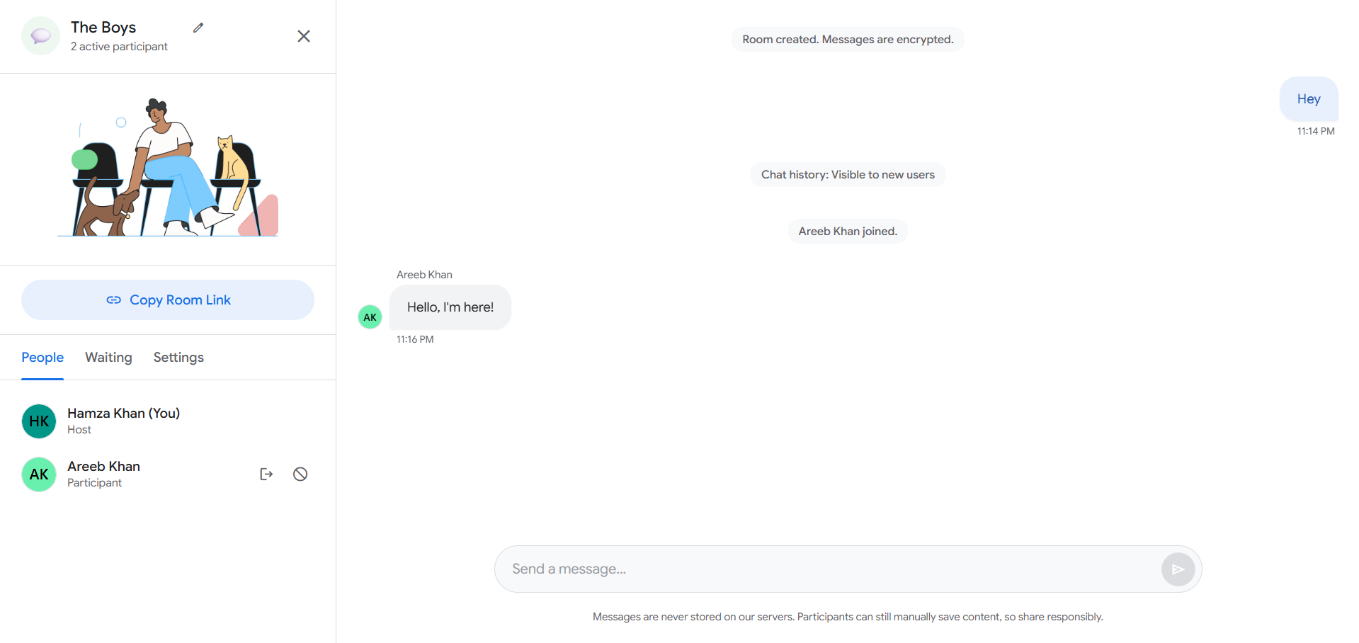 OpenGlob Rooms Host Controls Example