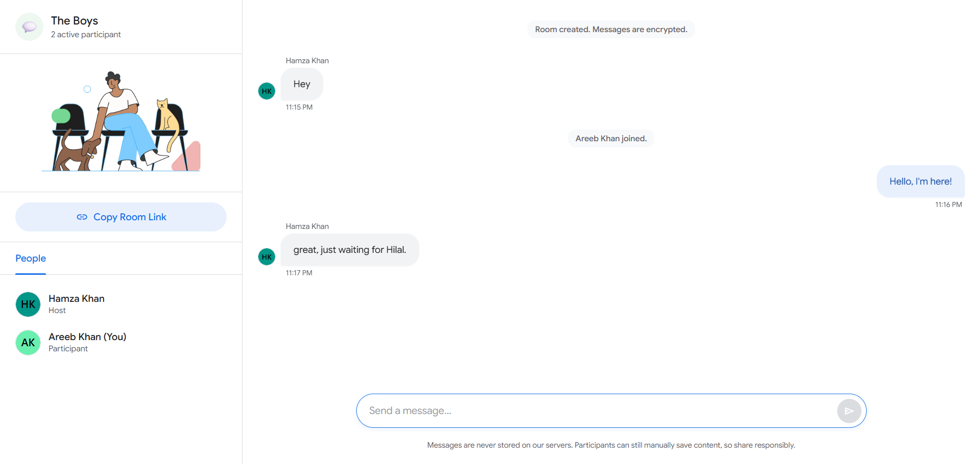 OpenGlob Rooms Interface Example